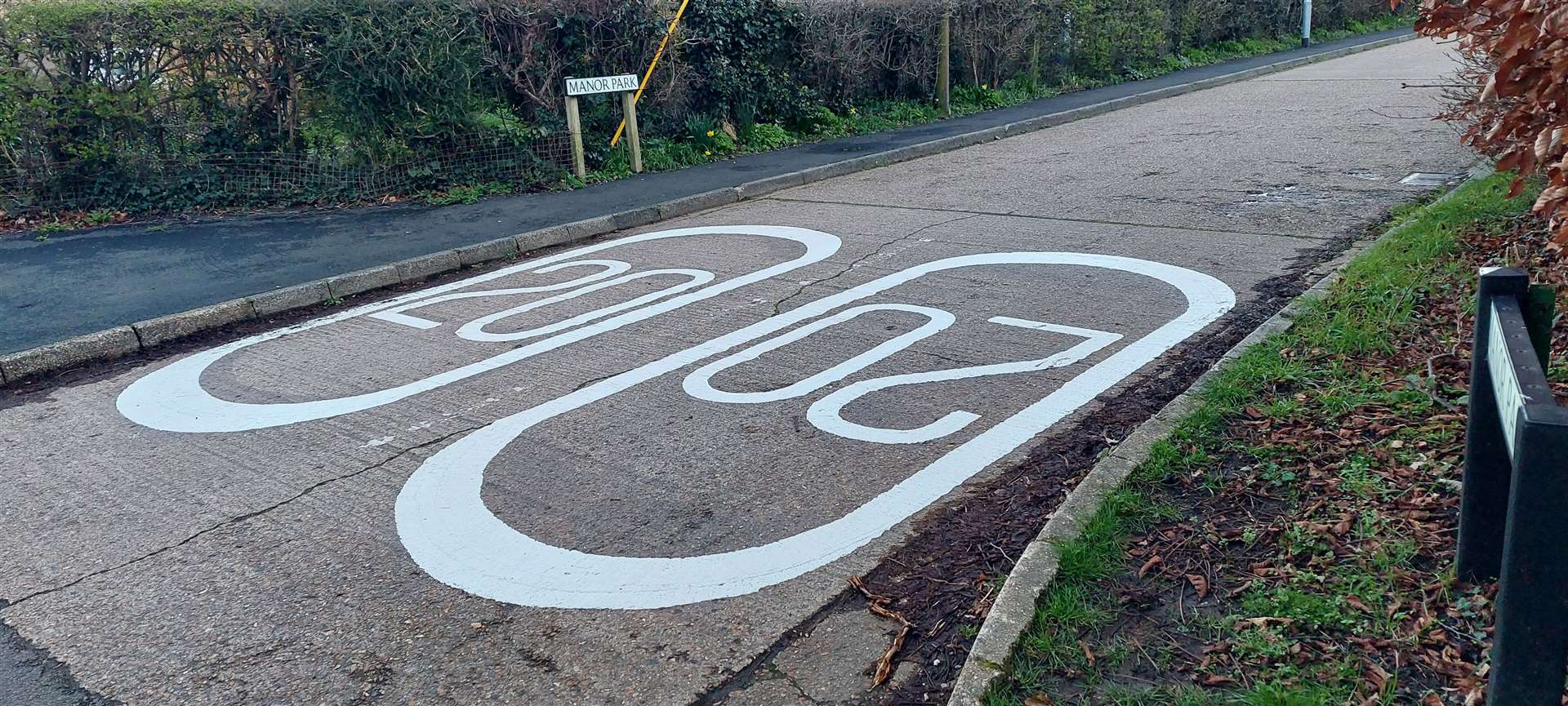 One of the new 20mph road markings in Histon and Impington. Picture: Paul Kirkley