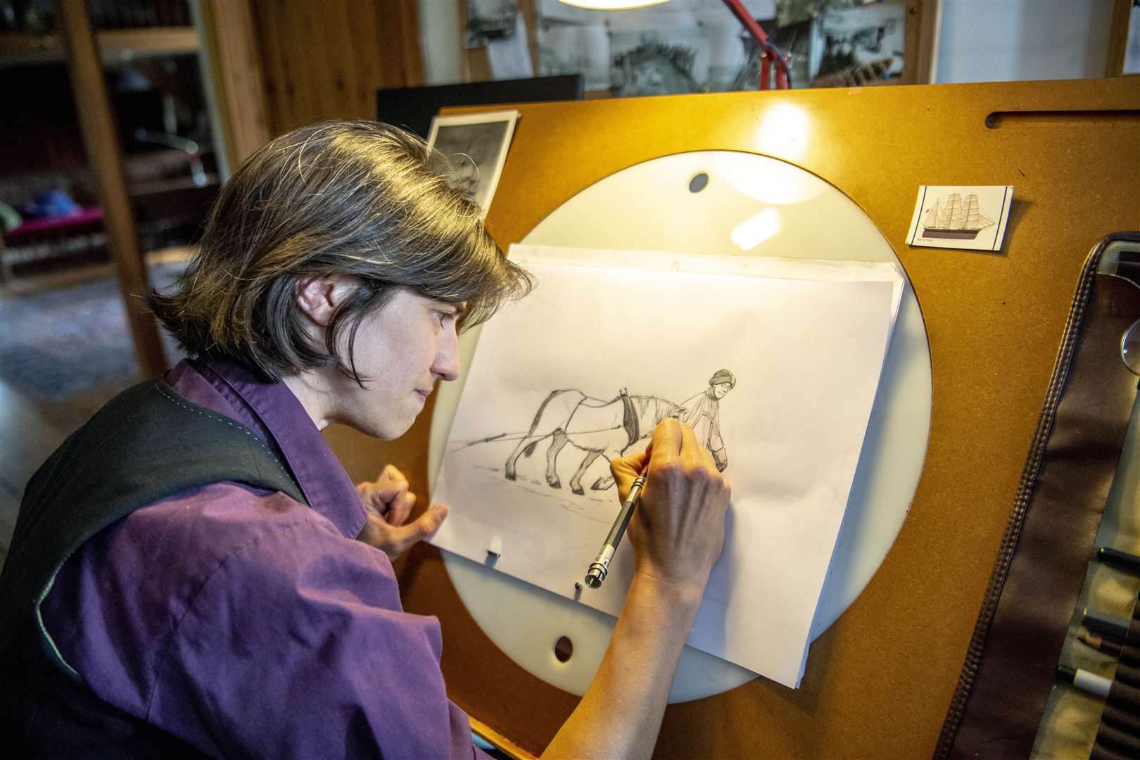 Sarah Airriess re-creates the story of the Scot Polar Exhibition by creating the first of four graphic novels . Picture: Keith Heppell. (59169017)